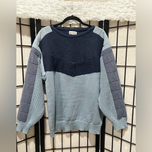 UNIONBAY VINTAGE Y2K ACRYLIC KNIT AND QUILT PATCH SWEATER MEN SIZE L - Picture 6 of 8